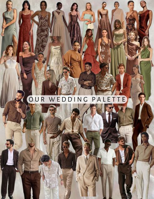 Destination Wedding Color Palette for guests